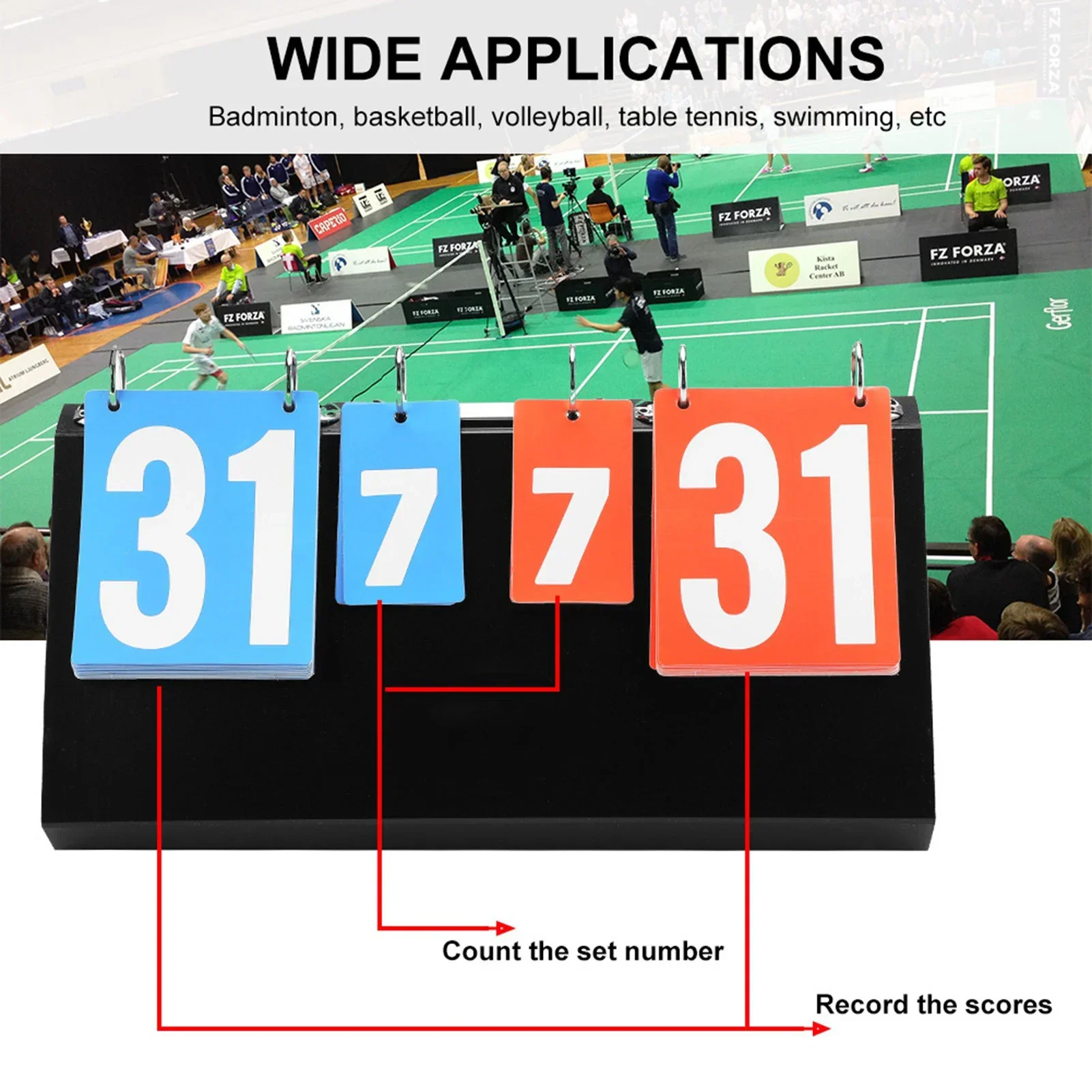 Badminton Scoreboard - Masa Tenisi Basketbol Badminton için 4